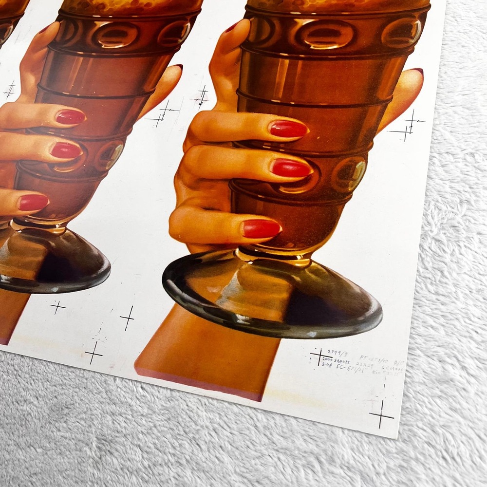1950s Milkshake Hand Vintage Flat Sheet 3 Die Cut Cardboard Soda Fountain‎ Diner - Picture 10 of 12